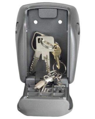 MasterLock sleutelkluis 5415 | Afmetingen H13,2 x B 10,5 x D 4,3 cm | 4-cijferige combinatiecode | Metalen behuizing | Grijs | Sleutelhulpmiddelen