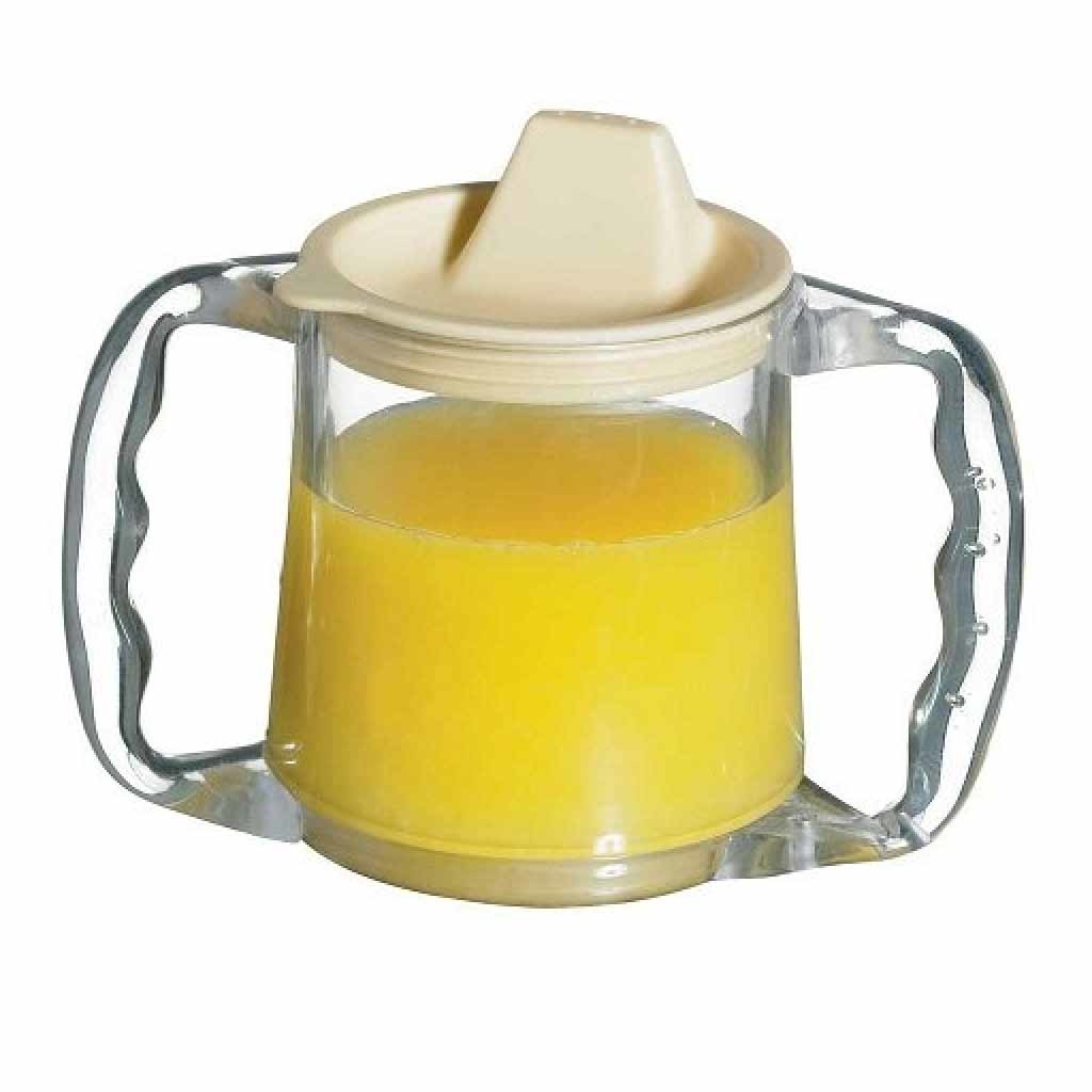 Caring mug - inclusief tuitdeksel | Met 2 handgrepen | Tuitbekers | Inhoud: 300 ml | Drinkbeker transparant | HCAA5710W