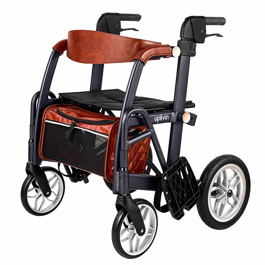 Glide 2-in-1 Rollator & Rolstoel - Lichtgewicht 2-in-1 Transportstoel - Opvouwbaar & Comfortabel | Kies uw kleur : Zwart | Uplivin