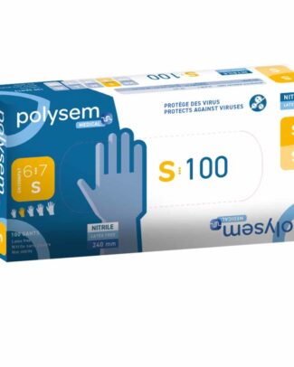 Nitril onderzoekshandschoenen | Polysem | Small | Bescherming tegen ziektekiemen en virussen | Latexvrij | DH6000-S