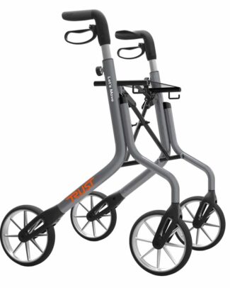 Rollator Let's Move (5,4 kg) | TrustCare | Lichtgewicht rollator | Zonder remkabels | Kleur: Grijs | TCLMO202